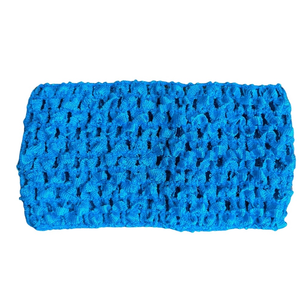 Blue crochet headband for baby or toddler